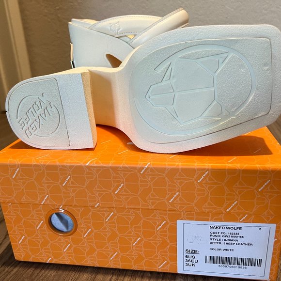 Naked Wolfe Cream Platform Sandals w/Box - Picture 8 of 9